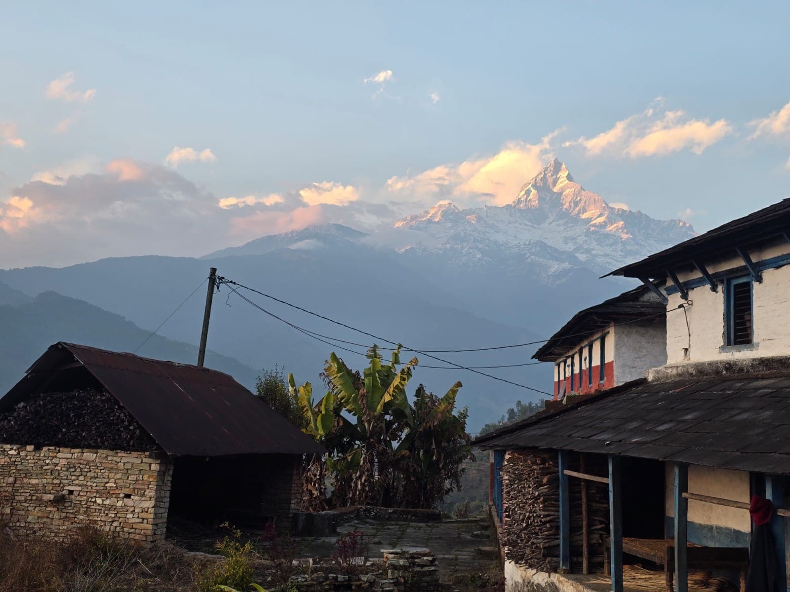 Mountain village sunrise